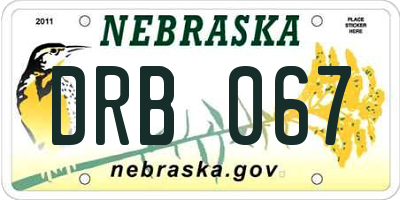 NE license plate DRB067