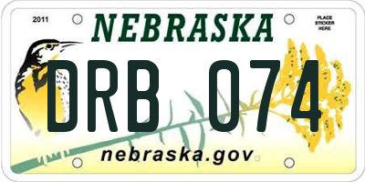 NE license plate DRB074