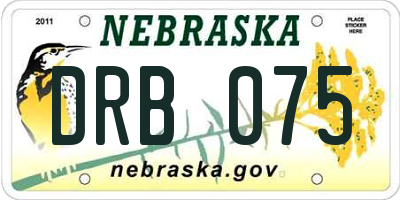 NE license plate DRB075