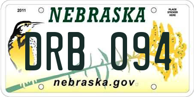 NE license plate DRB094