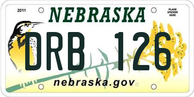 NE license plate DRB126