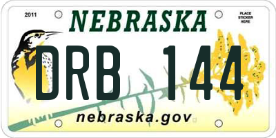 NE license plate DRB144