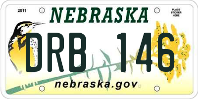 NE license plate DRB146