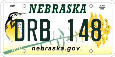 NE license plate DRB148