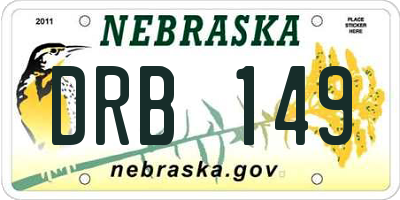 NE license plate DRB149