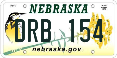 NE license plate DRB154