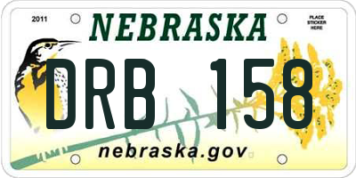 NE license plate DRB158