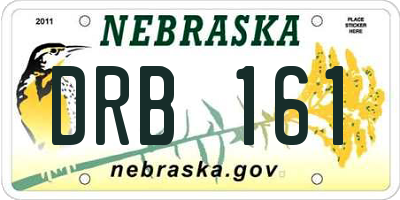 NE license plate DRB161