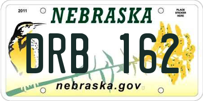 NE license plate DRB162