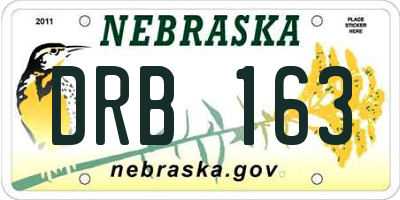 NE license plate DRB163