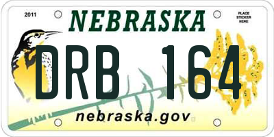 NE license plate DRB164