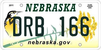 NE license plate DRB166