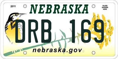 NE license plate DRB169