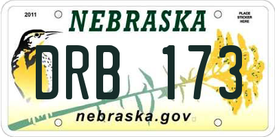 NE license plate DRB173