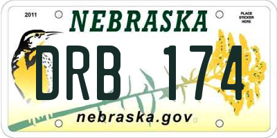 NE license plate DRB174