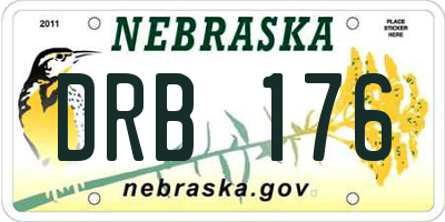 NE license plate DRB176