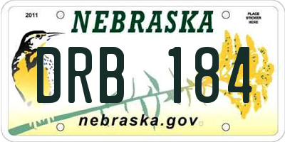 NE license plate DRB184
