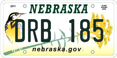 NE license plate DRB185