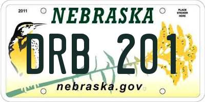 NE license plate DRB201
