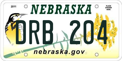 NE license plate DRB204