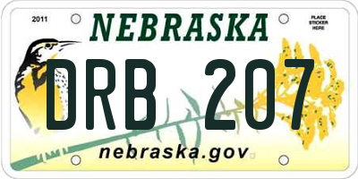 NE license plate DRB207