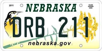 NE license plate DRB211