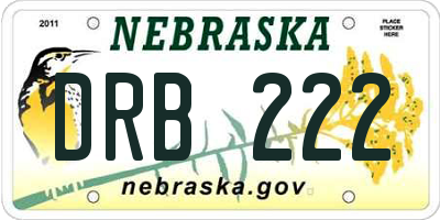 NE license plate DRB222