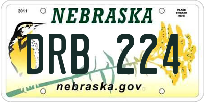 NE license plate DRB224