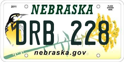 NE license plate DRB228