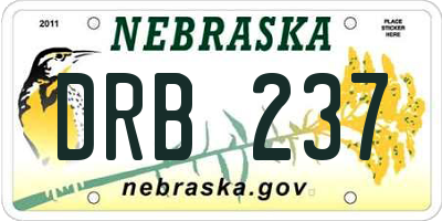 NE license plate DRB237