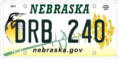 NE license plate DRB240