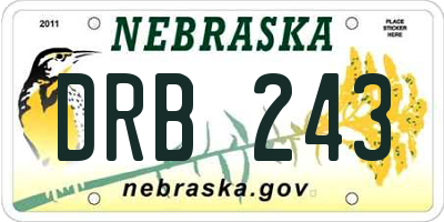NE license plate DRB243