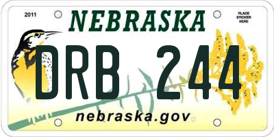 NE license plate DRB244
