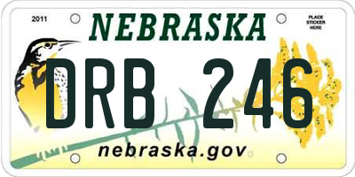NE license plate DRB246
