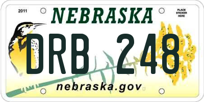 NE license plate DRB248