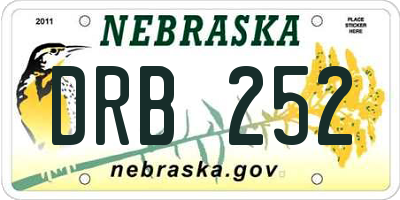 NE license plate DRB252