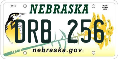NE license plate DRB256