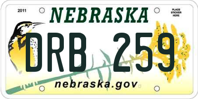 NE license plate DRB259