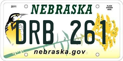 NE license plate DRB261