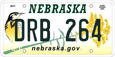NE license plate DRB264