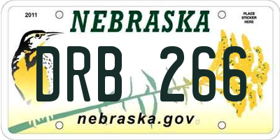 NE license plate DRB266