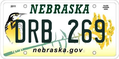 NE license plate DRB269