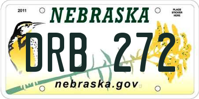 NE license plate DRB272