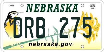 NE license plate DRB275
