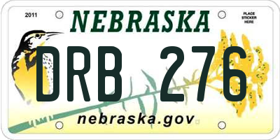 NE license plate DRB276