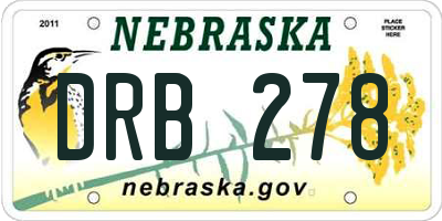 NE license plate DRB278