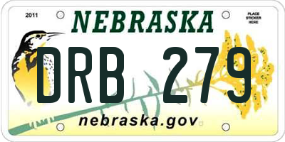 NE license plate DRB279