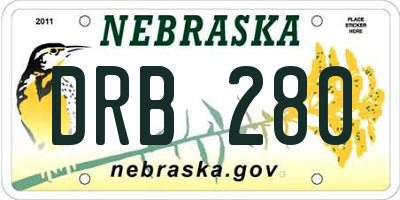 NE license plate DRB280