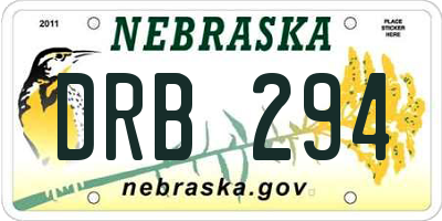 NE license plate DRB294