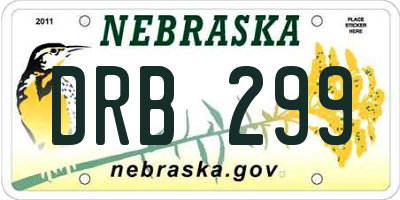 NE license plate DRB299